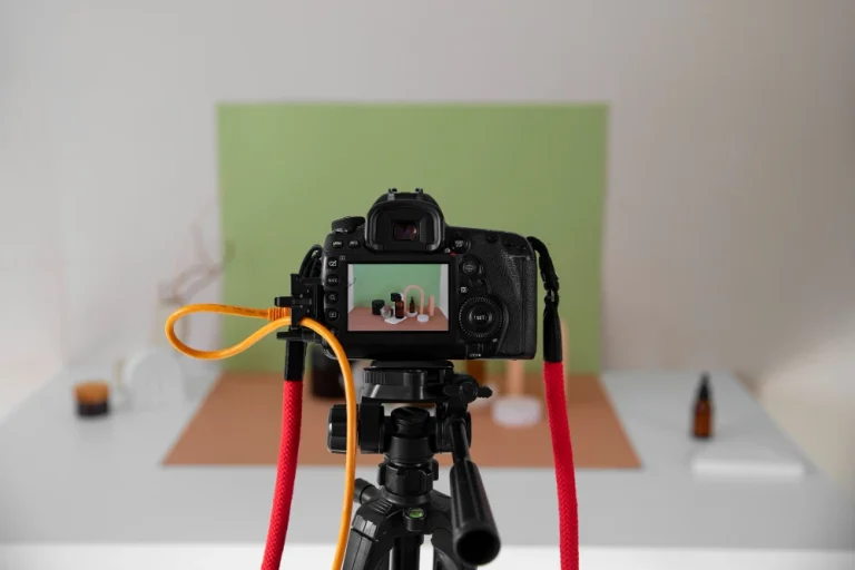 Promotional video production setup for business marketing